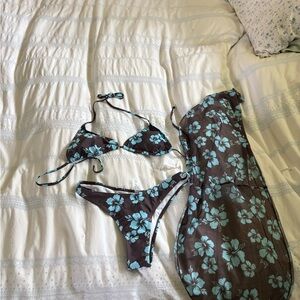 SHEIN Blue Floral Bikini Set